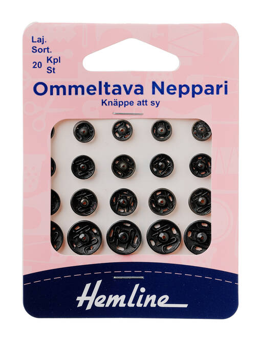 HEMLINE OMMELTAVA NEPPARI LAJITELMA MUSTA - Hemline nepparit - 11235 - 1