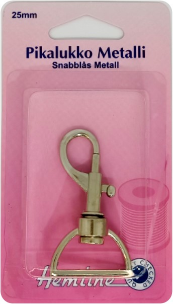HEMLINE PIKALUKKO METALLI 25MM NIKL. - Hemline pikalukot - 15545 - 1