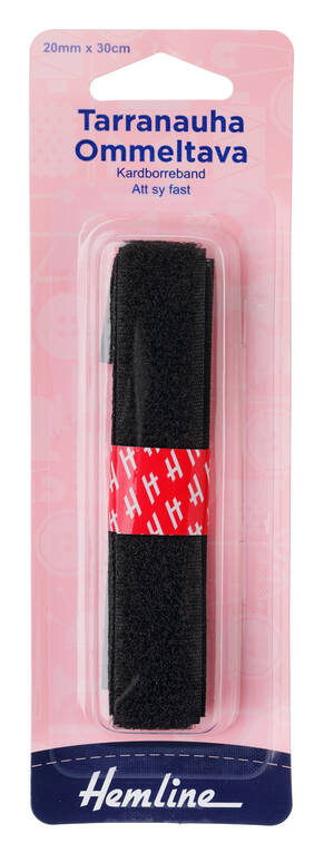 HEMLINE TARRANAUHA OMMELTAVA MUSTA - Hemline nauhat - 18185 - 1