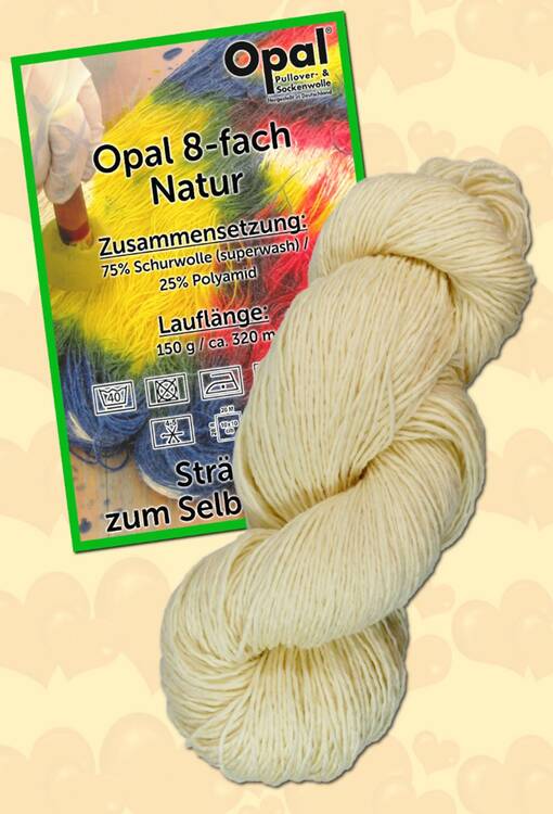 Opal NATURE HANKS 8 SÄIK 150GR . 75%VW 25%POLYAM - Nature Hanks 8-säikeinen - 18965 - 1