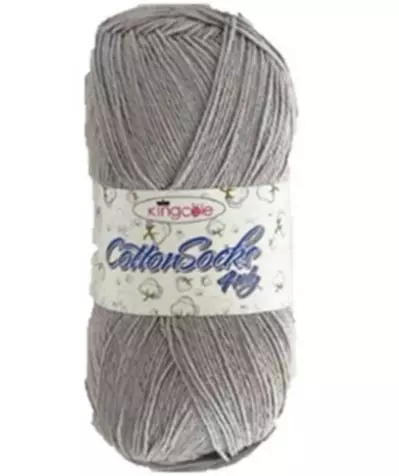 KING COLE COTTON SOCKS 4PLY GREY - Kesäsukkalangat - 32435 - 1