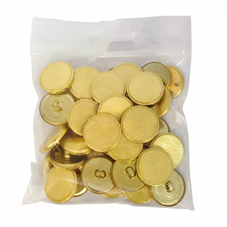METALLINEN KANTANAPPI 22 MM KULTA/RAITAKUVIO 1PUSSI (N. 40 KPL) N2737-22 - Metallinapit - 36575 - 1