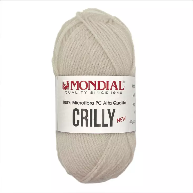 MONDIAL CRILLY-214 100% MIKROKUITU POLYESTER, 50g - 133m LUONNONVALKOINEN - Akryylilangat - 36885 - 1