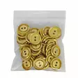 METALLINEN 2-REIKÄINEN NAPPI 22 MM KULTA 1PUSSI (N. 40 KPL) N0569 - Metallinapit - 36546 - 1