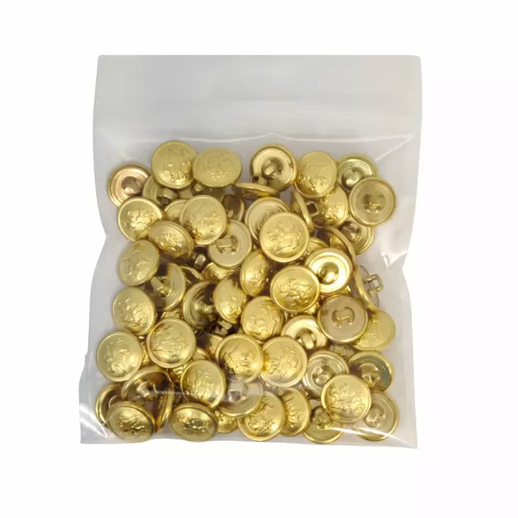 METALLINEN KANTANAPPI 15 MM KULTA/MONOGRAMMI KUVIO 1PUSSI (N. 50 KPL) N3390-15 - Metallinapit - 36586 - 1