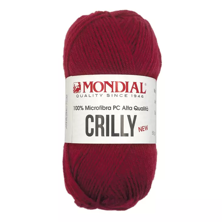 MONDIAL CRILLY-005 100% MIKROKUITU POLYESTER, 50g - 133m VIININPUNAINEN - Akryylilangat - 36876 - 1