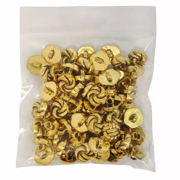 MUOVINEN KANTANAPPI 15 MM KULTA/KIERREKUVIO 1PUSSI (N. 50 KPL) N0624 - Koristenapit - 36576 - 1