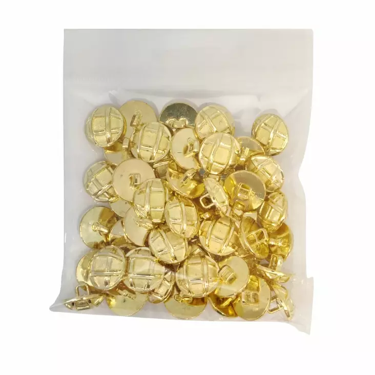 MUOVINEN KANTANAPPI 17 MM KULTA/RUUTUKUVIO 1PUSSI (N. 50 KPL) N3920-17 - Koristenapit - 36606 - 1