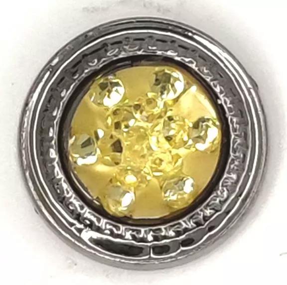 MUSTA KIMALLENAPPI METALLIREUNUKSELLA 12,5 MM - Helmi- ja strassinapit - 35756 - 1