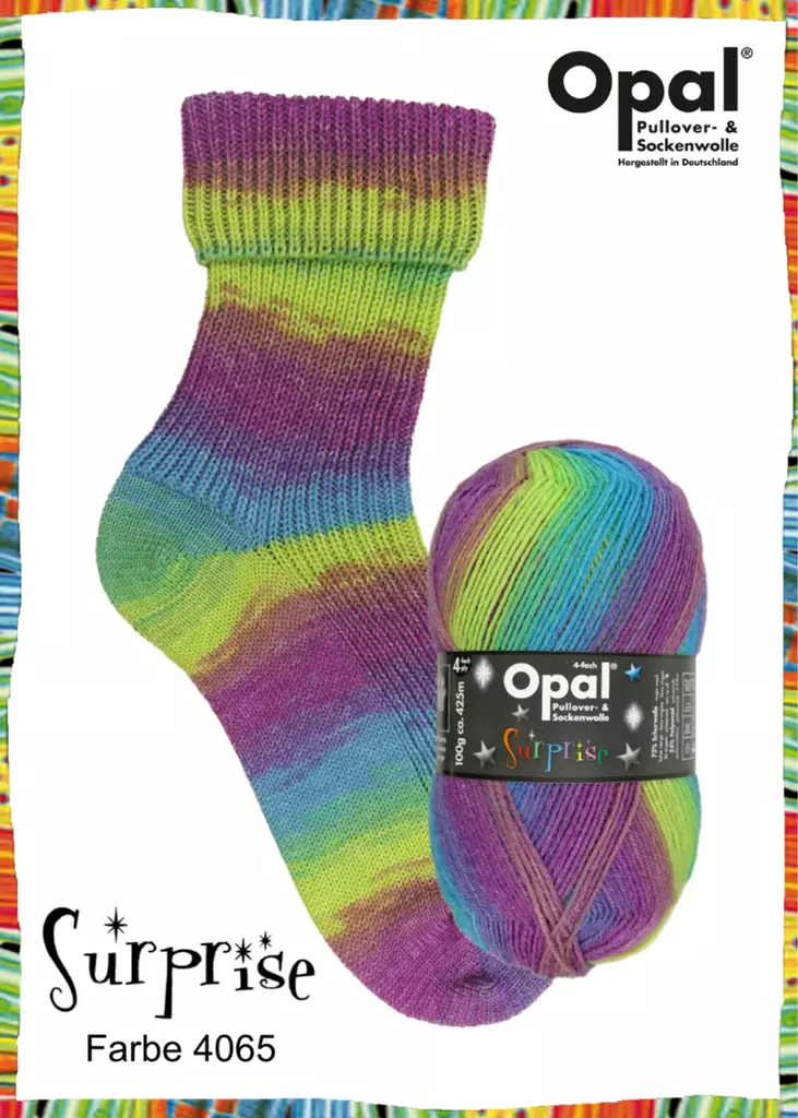 OPAL SURPRISE 4 ply 75%WOOL 25% PA 100G - 425M - Opal 4-säikeiset sukkalangat - 32386 - 1