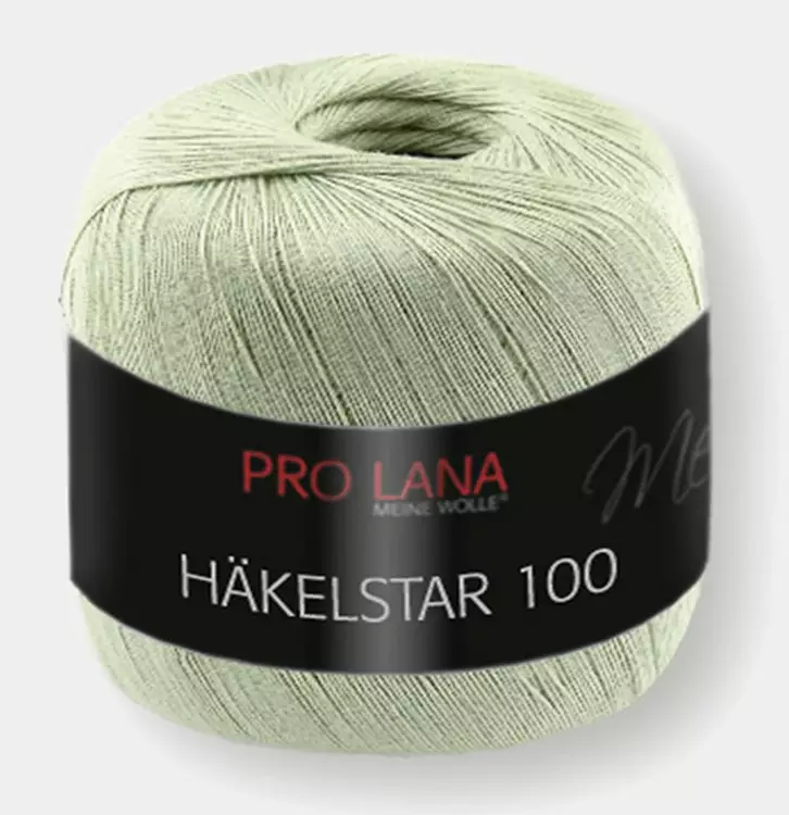 PRO LANA HÄKELSTAR 6 x 100 G 100 % PUUVILLA VAALEANVIHREÄ - Häkelstar 100 - 32276 - 1