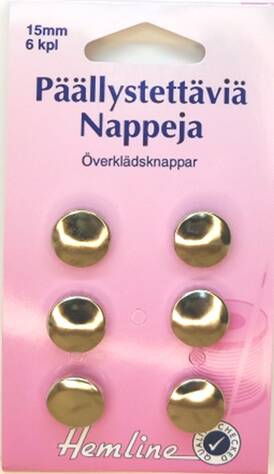 HEMLINE PÄÄLLYSTETTÄVIÄ NAPPEJA 15MM - Hemline niitit ja päällystettävät napit - 11297 - 1