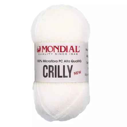 MONDIAL CRILLY-100 100% MIKROKUITU POLYESTER, 50g - 133m VALKOINEN - Akryylilangat - 36877 - 1