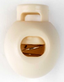 NYÖRINPÄÄ MUOVIA PYÖREÄ ISO LUONNON VALKOINEN 18 MM - Nyöristopparit ja -päät - 30297 - 1