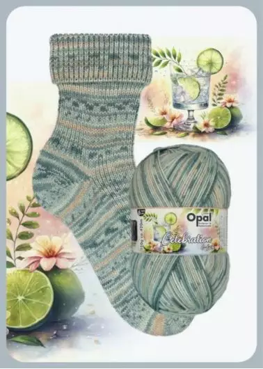 OPAL CELEBRATION 6 ply 75% WOOL 25% PA 150G - 420M LIME JUHLAT 11696 - 6-säikeiset sukkalangat - 36747 - 1