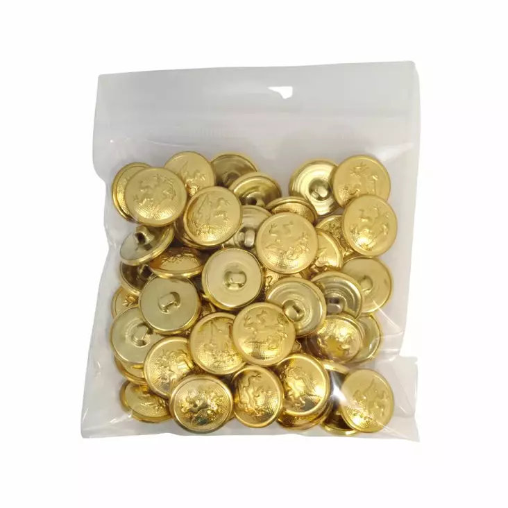 METALLINEN KANTANAPPI 19 MM KULTA/MONOGRAMMI KUVIO 1PUSSI (N. 40 KPL) N3390-19 - Metallinapit - 36587 - 1