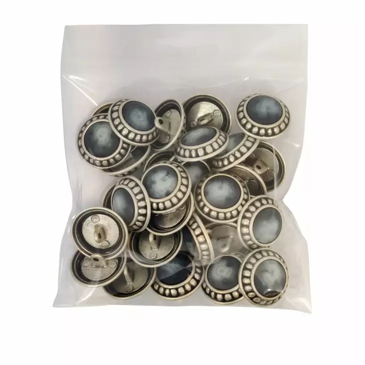 METALLINEN KANTANAPPI 22 MM SINIHARMAA 1PUSSI (N. 25 KPL) N2559-22 - Metallinapit - 36677 - 1
