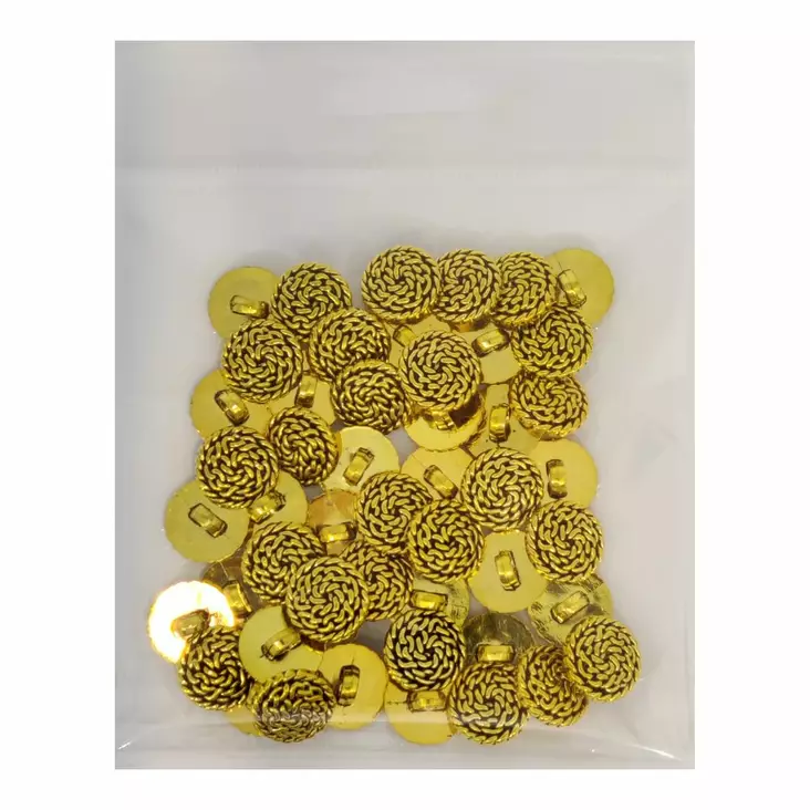 MUOVINEN KANTANAPPI 14 MM KULTA/KETJUKUVIO 1PUSSI (N. 50 KPL) N0625 - Koristenapit - 36577 - 1