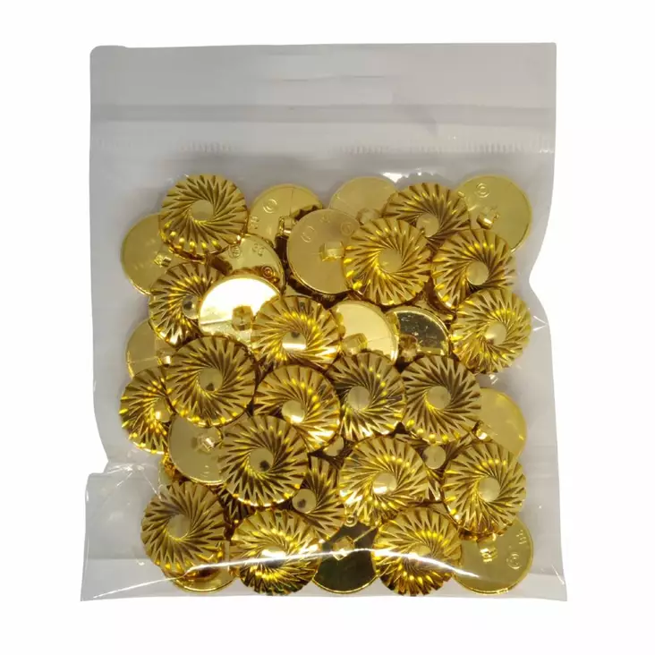 MUOVINEN KANTANAPPI 19 MM KULTA/KUVIO 1PUSSI (N. 40 KPL) N803 - Koristenapit - 36567 - 1