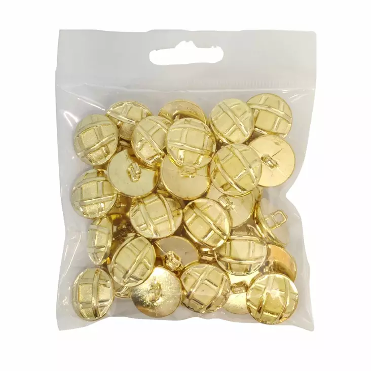 MUOVINEN KANTANAPPI 20 MM KULTA/RUUTUKUVIO 1PUSSI (N. 40 KPL) N3920-20 - Koristenapit - 36607 - 1