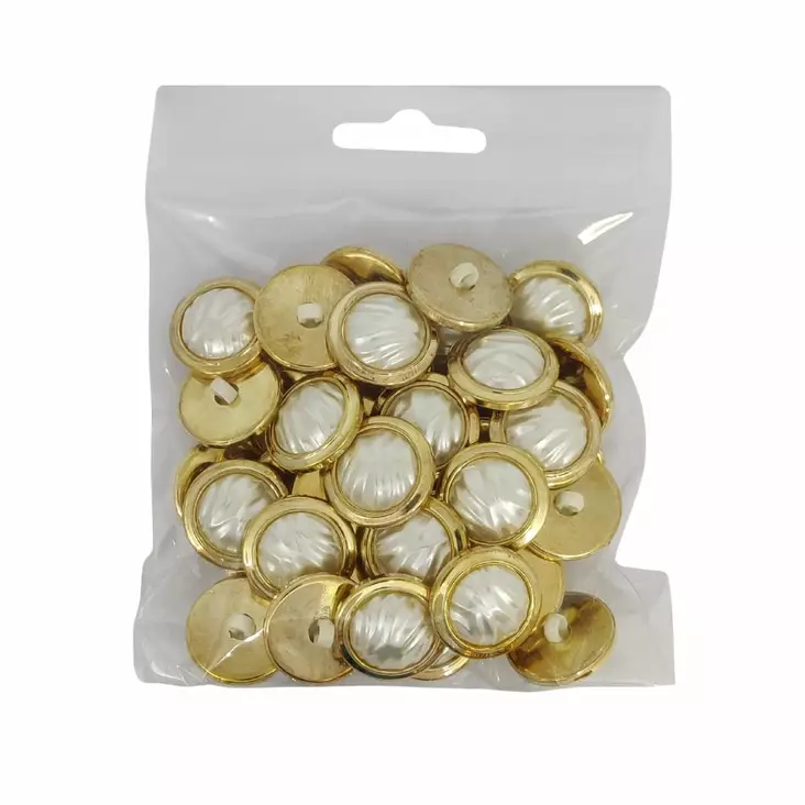 MUOVINEN KANTANAPPI 21 MM KULTA/HELMIÄINEN 1PUSSI (N. 30 KPL) N7076 - Koristenapit - 36557 - 1