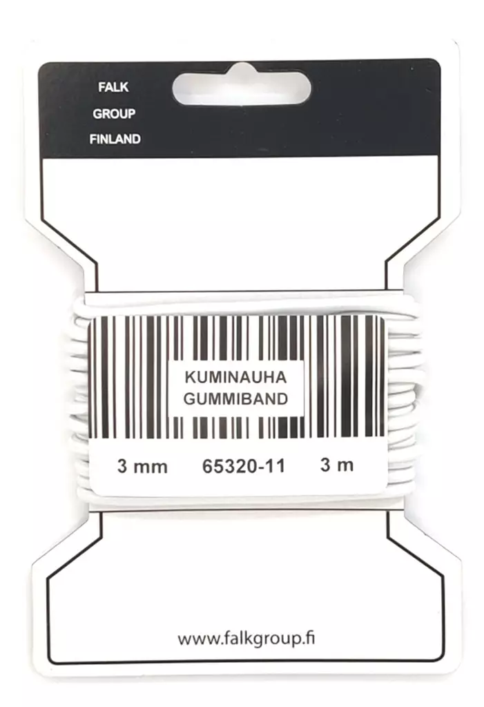 PYÖREÄKUMINAUHA VALK 3MM KULUTTAJAPAKKAUS 3M - Kuminauhat kuluttajapakkauksessa - 15187 - 1
