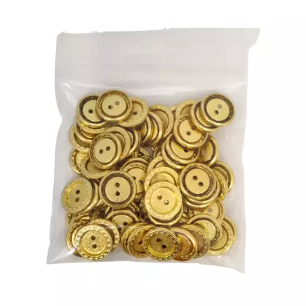MUOVINEN 2-REIKÄ NAPPI 19 MM KULTA 1PUSSI (N. 50 KPL) N3397-19 - Koristenapit - 36868 - 1