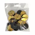 MUOVINEN KANTANAPPI 27 MM KULTA/MUSTA 1PUSSI (N. 20 KPL) N3724-27 - Koristenapit - 36668 - 1
