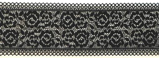 ELASTINEN VÄLIPITSI MUSTA 56 MM - Elastiset pitsit - 30368 - 1