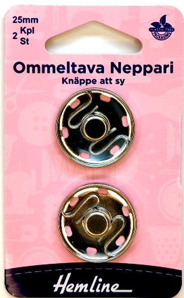 HEMLINE OMMELTAVA NEPPARI 25MM NIKL - Hemline nepparit - 18078 - 1