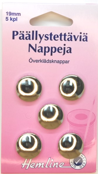 HEMLINE PÄÄLLYSTETTÄVIÄ NAPPEJA 19MM - Hemline niitit ja päällystettävät napit - 11298 - 1