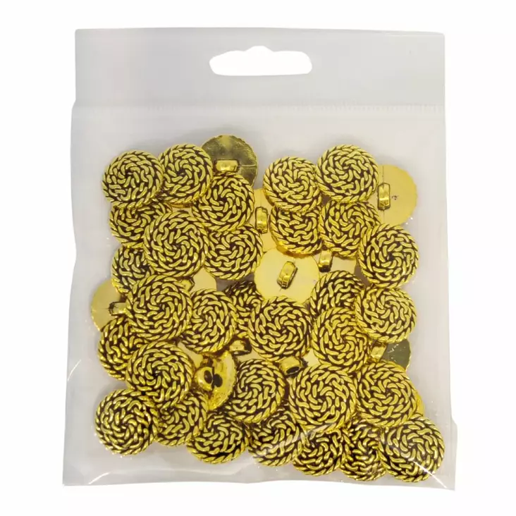 MUOVINEN KANTANAPPI 16 MM KULTA/KETJUKUVIO 1PUSSI (N. 40 KPL) N0626 - Koristenapit - 36578 - 1