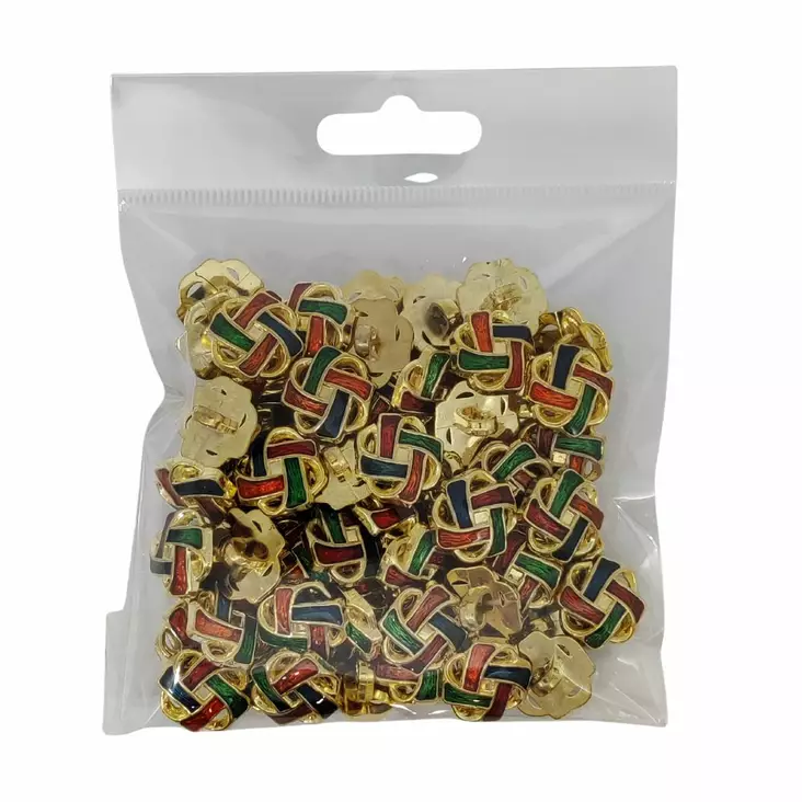 MUOVINEN KANTANAPPI 16 MM KULTA/MONIVÄRI 1PUSSI (N. 50 KPL) N3262-16 - Koristenapit - 36548 - 1