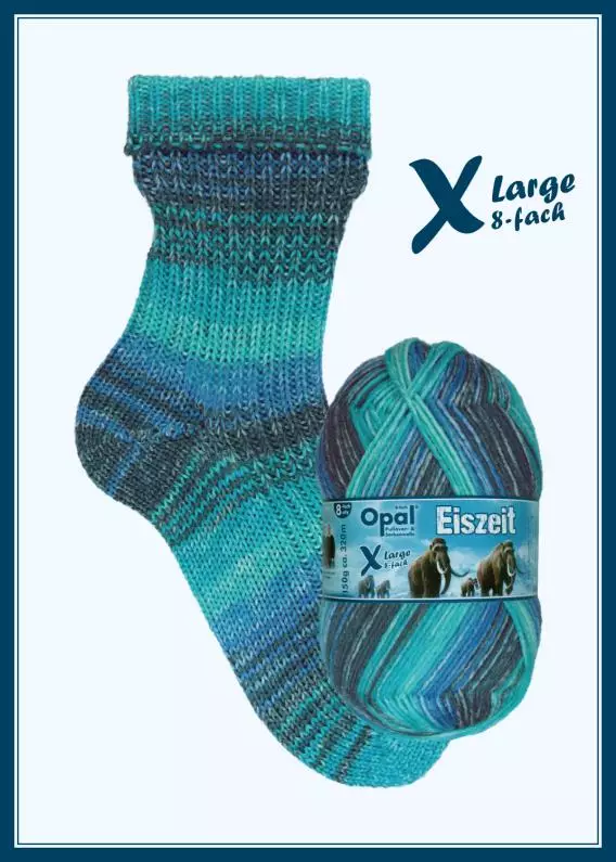 OPAL EISZEIT 8 ply 75%WOOL 25% PA 150G - 320M - Opal 8-säikeiset sukkalangat - 35658 - 1