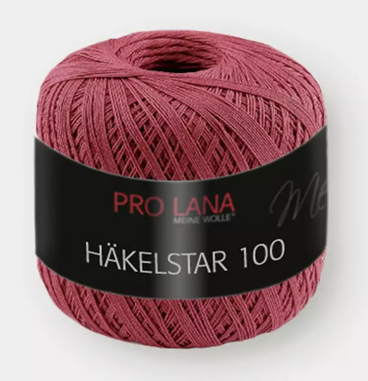 PRO LANA HÄKELSTAR 6 x 100 G 100 % PUUVILLA VIININPUNAINEN - Häkelstar 100 - 32278 - 1