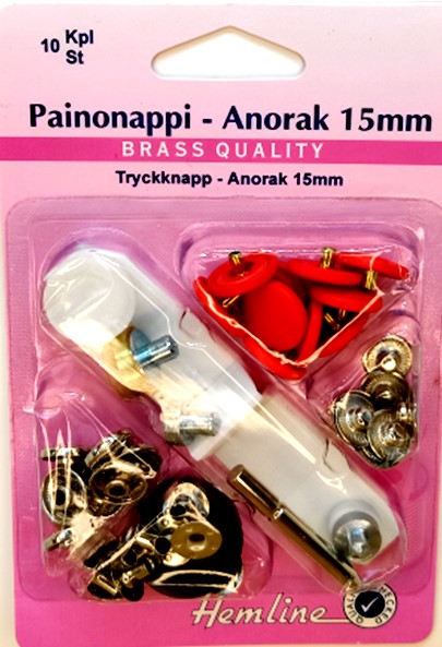 HEMLINE PAINONAPPI-ANORAK 15MM - Hemline painonapit - 11189 - 1
