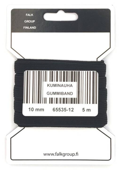 KUMINAUHA10MM MUSTA KULUTTAJAPAKKAUS 5M - Kuminauhat kuluttajapakkauksessa - 15189 - 1