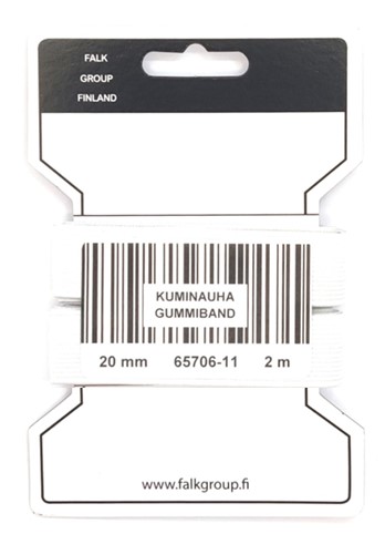 KUMINAUHA 20MM VALK KULUTTAJAPAKKAUS 2M - Kuminauhat kuluttajapakkauksessa - 7699 - 1