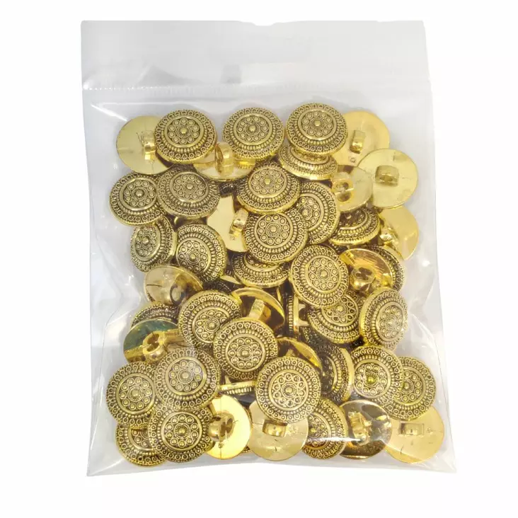MUOVINEN KANTANAPPI 17 MM KULTA/KUVIO 1PUSSI (N. 60 KPL) N2923-17 - Koristenapit - 36609 - 1