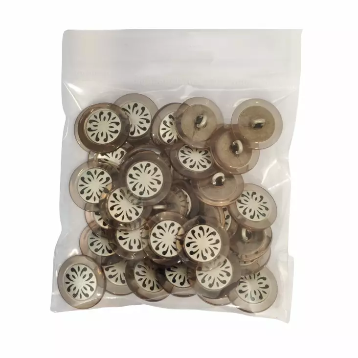 MUOVINEN KANTANAPPI 22 MM RUSKEA/HOPEAKORISTE 1PUSSI (N.30 KPL) N3725-22 - Koristenapit - 36699 - 1