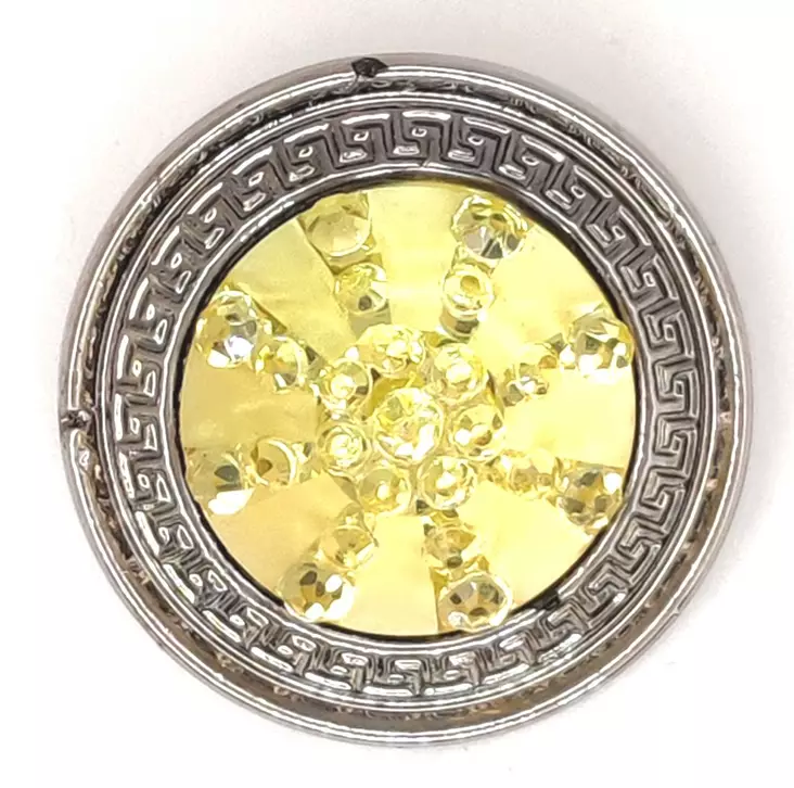 MUSTA KIMALLEINAPPI METALLIREUNUKSELLA 21,25 MM - Helmi- ja strassinapit - 35759 - 1