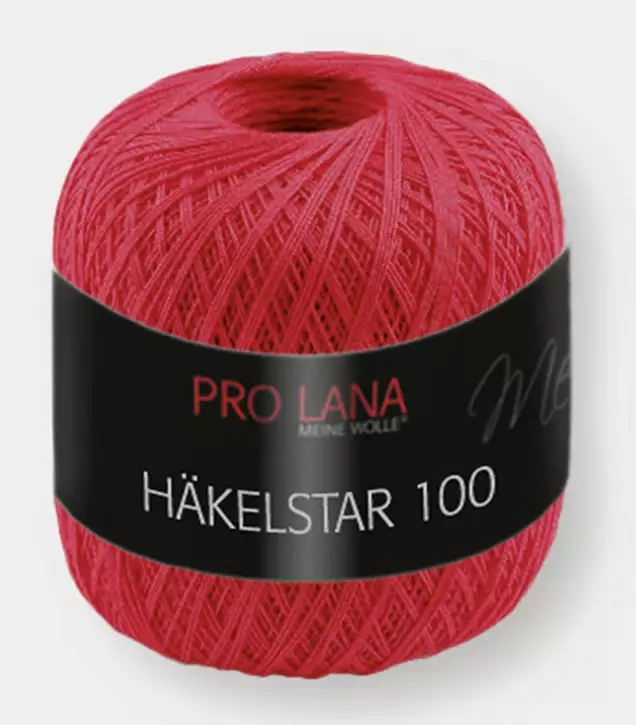 PRO LANA HÄKELSTAR 6 x 100 G 100 % PUUVILLA PUNAINEN - Häkelstar 100 - 32279 - 1