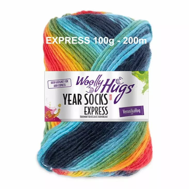 PRO LANA YEAR SOCKS EXPRESS-117 100G - 200M - Pro Lana 1-säikeinen liukuvärjätty sukka - 36359 - 1
