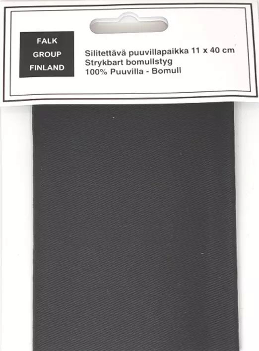 SILITETTÄVÄ VAHVA PUUVILLAPAIKKA MUSTA 1120 - Korjauspaikat - 25909 - 1